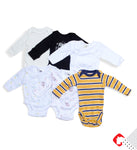 3 Pcs Assorted Full Sleeve Baby Romper (Multicolor)