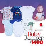6 PCS Assorted Half Sleeve Baby Romper