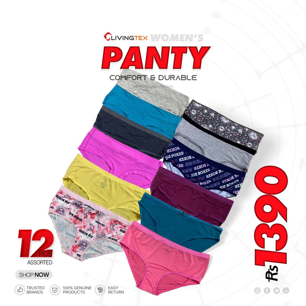 12 PC's Assorted Color Panties – Livingtex Nepal