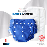 2 Pcs Washable Baby Diapers (Blue & Red)