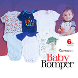 6 PCS Assorted Half Sleeve Baby Romper