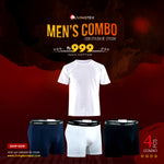 Mens Combo (3pcs boxer & 1pc White T-shirt)