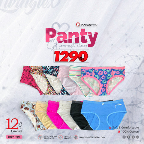 12 PC's Assorted Color  Panties