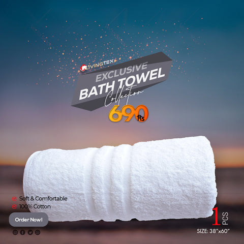 White Bath Towel (38x60) inch