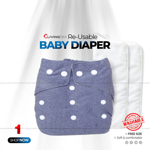 Washable Baby Diaper (Grey)